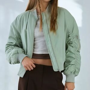 Urban Outfitters NWT Women's Mint Green Bomber Jacket